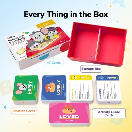 ABCmouse Emotion Cards for Kids Ages 3 to 8, 47 Feelings & Friendship Flashcards to Manage Big Emotions with Coping Strategies and Social Skills, Social-Emotional Learning Series - Image 4