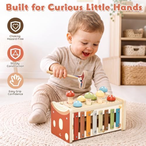 Lehoo Castle Montessori Pounding Toy with Xylophone for Toddler 1-2 - Image 2