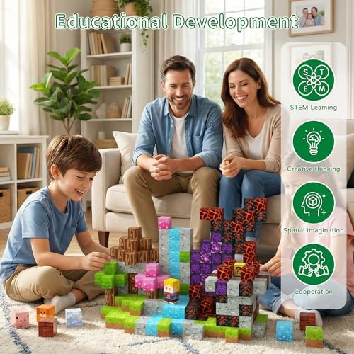Mini Magnetic Blocks Travel Set 60PCS Building Cubes for Kids with Case - Image 4