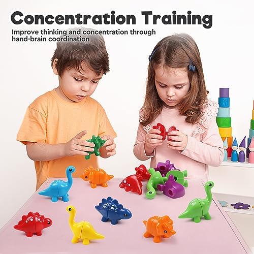 GKDOMS Montessori Matching Dinosaurs Snap and Pattern Match Learning Toy - Image 4