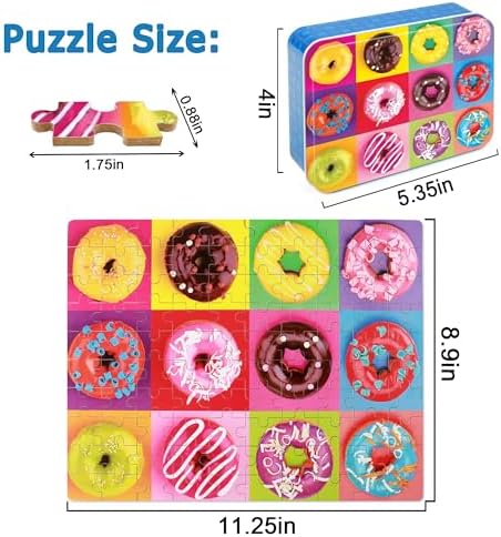 LELEMON Puzzles for Kids Ages 4-6,100 Piece Puzzles for Kids in Metal Box - Image 2