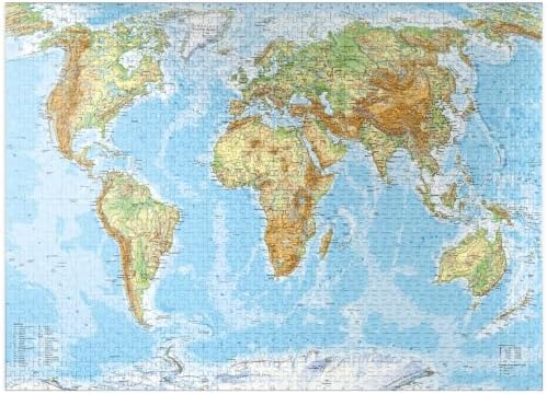 MyPuzzle Physical World Map Global Geography - Premium 1000 Piece Jigsaw Puzzle for Adults by MyPuzzlecom