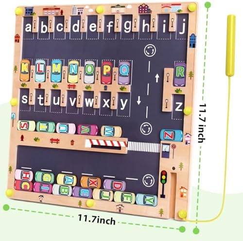 Wooden Magnetic Alphabet Maze Letter Puzzle Montessori Toys for Boys Gift - Image 6