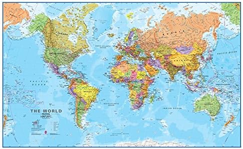 Maps International Giant World Map Poster - Mega-Map of The World - Front Sheet Laminated - 46 x 80 - Updated 2025 by MapsInternational