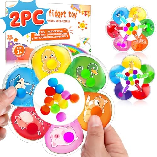 2PC Color Sorting Sensory Toy for Toddler Girl, Farm Animal Roadtrip Travel Essential Fidget Game, Montessori Preschool Learning Activities for Kid Boy Aged 2 3 4 Dementia Easter Basket Stuffer Gift by UIIOPJIOM