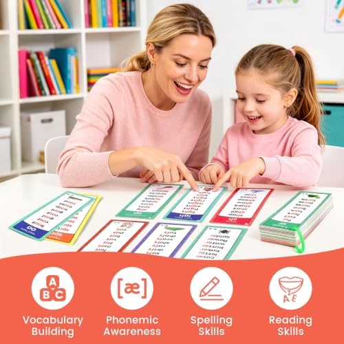 Phonics Flash Cards for Kids Ages 4 to 8, 60 Cards with Over 900 Words - Image 3