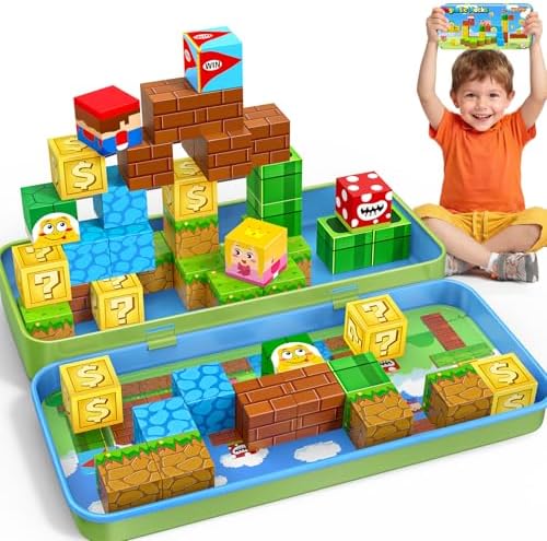 KAEILORU Magnetic Blocks Travel Toys for Kids Ages 4-8,35PCS Magnetic Cubes by KAEILORU