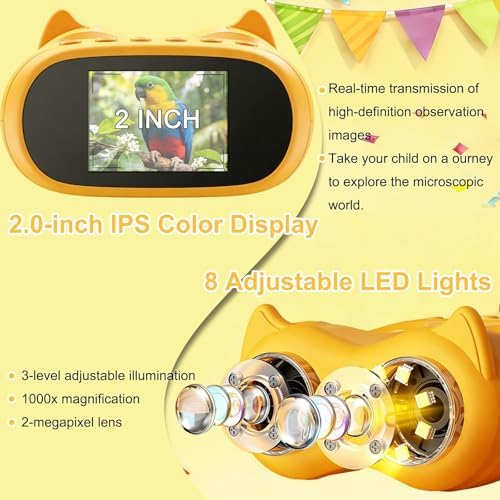 1000X Handheld Digital Microscope for Kids & Binoculars, STEM Toys, 2 in 1 - Image 4