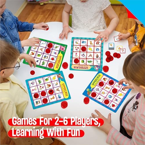 SpriteGru Alphabet Bingo Game, Uppercase/Lowercase/First Words Bingo Educational ABC Letter Learning Board Game for Kindergarten and Preschool Kids Aged 4+, Perfect for Classroom & At Home - Image 6