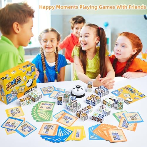Wooden Matching Game Puzzle Games, Pattern Block Match Puzzles Building Cubes with Bell for Kids and Adults Toys Board Games for Family Night - Image 3
