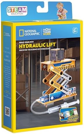 National Geographic Educational Kit to Build Your Own Hydraulic Lift, 16cm x 26cm x 4.5cm by University+Games