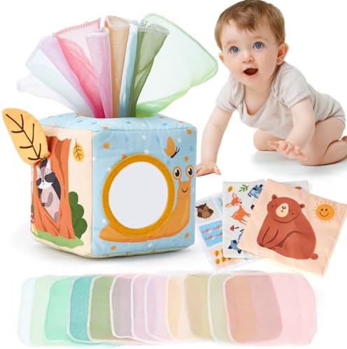 hahaland Baby Tissue Box Toy - 6 Month Old Montessori Baby Toys 6-12 Months by hahaland