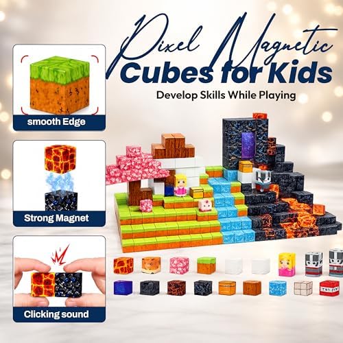 200PCS Magnetic Building Blocks for Kids Ages 3+ - STEM Lava Magnet Cubes Educational Set, Montessori Sensory Learning Toys for Boys & Girls, Indoor Outdoor Kids Birthday Gift. - Image 2
