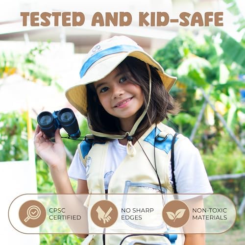 Kids Explorer Kit with Safari Vest & Hat for 3-7 Year Old Boys & Girls - Image 4