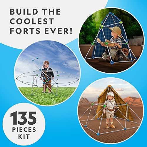 NATIONAL GEOGRAPHIC Kids Fort Building Kit - 135-Piece Indoor Fort Builder, Creative Play, STEM Building Toys for Kids Ages 6 7 8 9 10 11 12, Blanket Fort (Amazon Exclusive) - Image 3