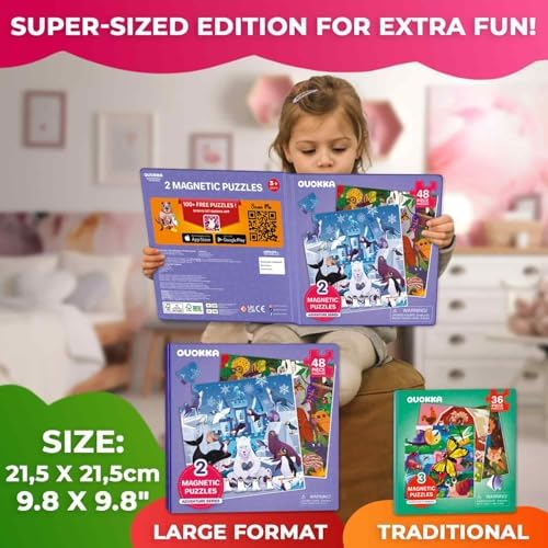 Magnetic Puzzles for Toddlers 3-5 - 2x48 Pieces Travel Games for Kids 2-4 - Image 2