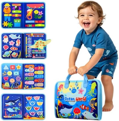 Busy Board Montessori Toys for 2 Year Old Boy Birthday Gift Busy Book by Winblo