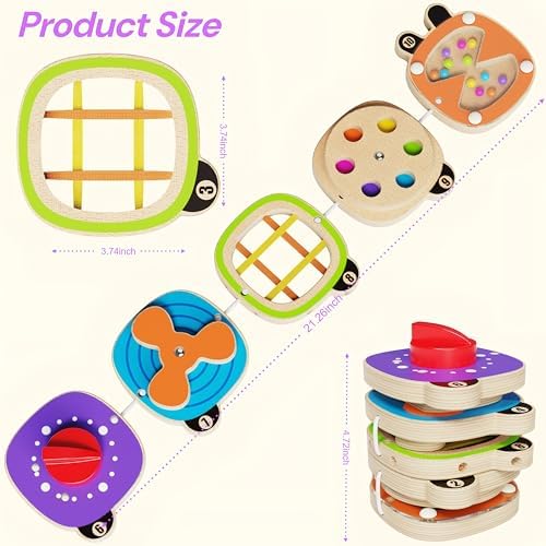 Montessori Busy Board for 1 Year Old, Toddler Travel Toys for Airplane, Car - Image 4