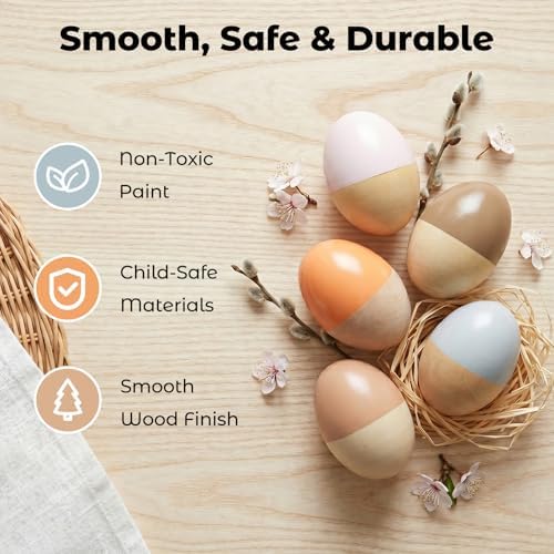Wooden Baby Egg Shaker Hand Musical Maraca Percussion Instruments - Image 4