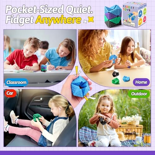 4PCS Sensory Flip Cube Fidget Toys, Quiet Fidget Toy for Kids & Adults - Image 5
