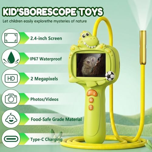 Kids Borescope Camera Toy with Light -STEM Science Educational Toy for 3 4 5 6 7 8 Years Old Boys & Girls Birthday Gift-Discovery & Exploration Toddler Young Child-650mAh Battery Included - Image 2
