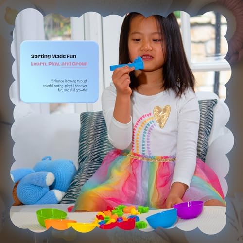 Montessori Sorting Toy for Toddlers– Fine Motor Skills, Sensory Bin & Preschool Learning Toys, Color Sorting Toys for Kids 3-5 Years, Learning Activities and Early Educational Toy - Image 3