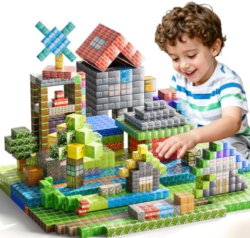 Magnetic Blocks Toys for Kids, 110PCS Magnetic Building Blocks, STEM Montessori Sensory Stacking Toy for Boys Girls Age 3 4 5 6 7 8 9 10, Christmas Birthday Gifts for Boys and Girls Age 3+ by Unknown
