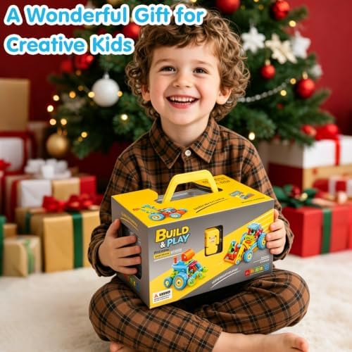 keefun STEM Toys for 4 5 6 7 8+ Year Old Boy Girl Birthday Gift, Building Toys for Kids Ages 4-8 6-8 4-6 Blocks Sets Stem Kits 5-7 4-7 3-5 Educational Learning Construction Engineering Car Truck Games - Image 5