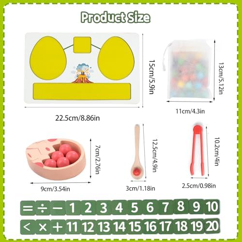 Wooden Dinosaur Egg Math Counting Game,Fine Motor Skill - Image 5