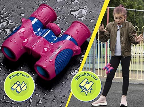 Binoculars for Kids, Girls or Boys Real Kids Binoculars in Vibrant Pink Blue - includes Sticker Book with 40 Bird Species - Kids Toys Small Binoculars, Toddler Binoculars - Image 5