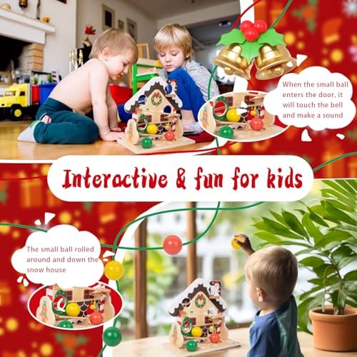 Adena Montessori Wooden Ball Drop Gravity Toy, 1-3y - Image 6