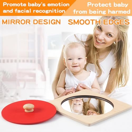 Montessori Educational Toys for Babies 7-12 Months, 7 in 1 Early Learning Educational Kit for Toddlers Gifts, Includes Spinning Drum, Permanent Box, Red Mirror Knob Puzzle, Hedgehog Rattle and More - Image 5