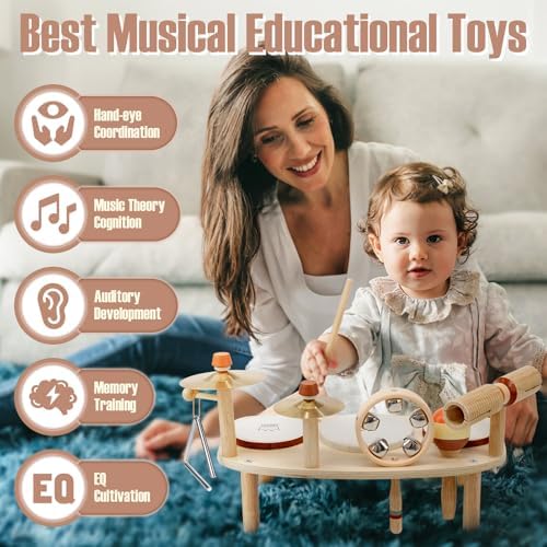 Vanplay Kids Drum Set, Montessori Toys for 2 3 Year Old Boy Girl Gifts - Image 3