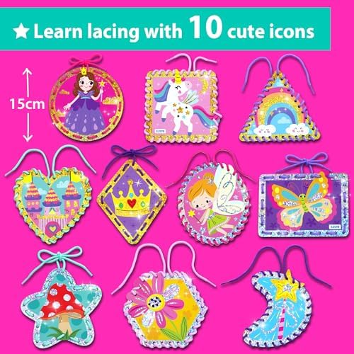 EZCRA Premium Lacing Cards for Kids Ages 3-6 | 10 Double-Sided Unicorn and Fairy Sewing Cards with Multilingual Learning | Durable Cardboard Fine Motor Skills Educational Activity - Image 4