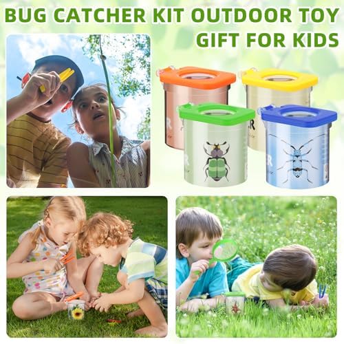 Halloscume 24 Pcs Insect Bug Viewer for Kids Magnifying Insect Box Bug Catcher Magnifier Container Critter Collection Kit Insect Cage Jar for Children Science Nature Exploration Tool - Image 5