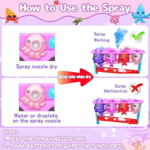Ball Drop Toy for 1, 2 Years Old Boys & Girls, Interactive Toddler toy with Lights, Music & Water Spray, Montessori STEM Learning Toys for 9-18 Months, Infant Early Development Gift(Pink) - Image 3
