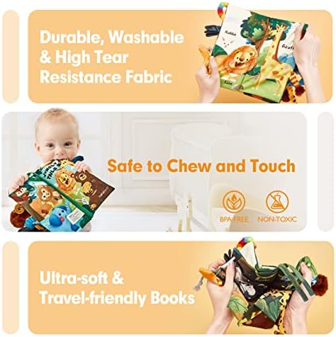 hahaland Baby Sensory Book & Baby Sensory Tissue Box Toy - Image 3
