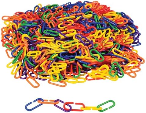 Colorful Link ‘n’ Learn Links – 900-Piece Bucket – Counting, Sorting & Patterning Math Manipulatives for Preschool, Kindergarten, Homeschool – Ages 4+ by ConstructivePlaythings