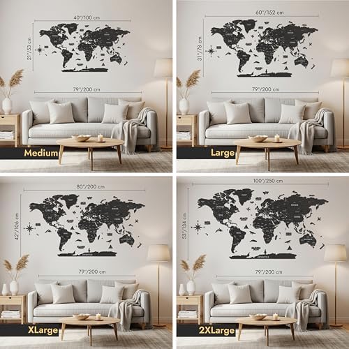 Colorfull Worlds, Multilayer 3D Wooden World Map, Travel Map States and Capitals, Wall Decor For New House, Gift For Travelers, Office Decor, Birthday Present, Living Room Decoration (L, Tuana) - Image 4