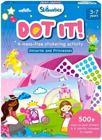 Skillmatics Dot It Sticker Art – Unicorns & Princesses, Craft Kit for Kids by Skillmatics