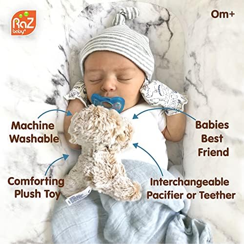 RaZbaby Penguin RaZbuddy w/RaZberry Teething Relief Pacifier – Soothes Sore Gums w/Nature-Inspired Texture, 100% BPA-Free Silicone Teether, Detachable Stuffed Animal – 3 Months+ Teether, Blue - Image 2