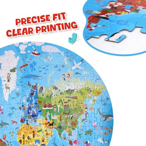 World Map Puzzle for Kids & Adults 205 Pcs World Map Jigsaw Puzzle - Image 3