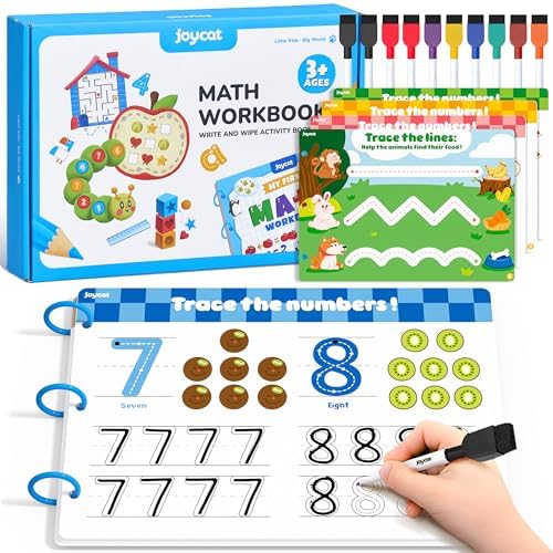 JoyCat Math Busy Book for Toddlers Reusable Preschool Workbook for Ages 3–8 by JOYCAT