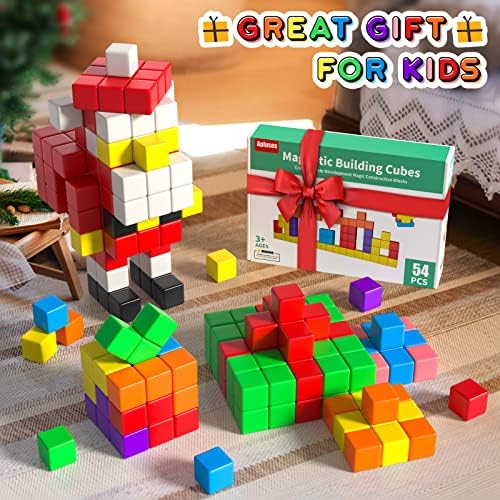 Apluses 54 PCS Magnetic Blocks, Magnetic Building Blocks for Kids 3+, Montessori Toys, Magnet Cubes, Preschool STEM Educational Sensory Magnet Toys for Kids Ages 3-5 Year Old Boys and Girls - Image 4