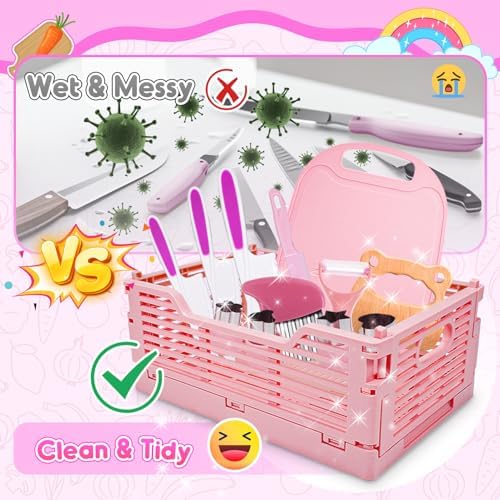 Montessori Toys for 3 4 5 6 7 8 9 10 Year Old Girls Boys Birthday Gifts,Kids Kitchen Knife Set for Real Cooking & Apron and Glove,Toddler Knife Set, Learning Toys - Image 2