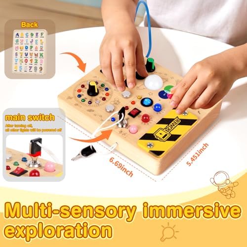 Grarain Busy Board for Toddlers - Montessori Educational Toy for 1-3 Year Old Boys & Girls | Travel-Friendly Sensory Learning Activity | Ideal for Kids with Autism(Busy Board v5) - Image 2