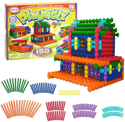 POPULAR PLAYTHINGS Playstix Construction Toy Set, 150 Piece Kit by PopularPlaythings