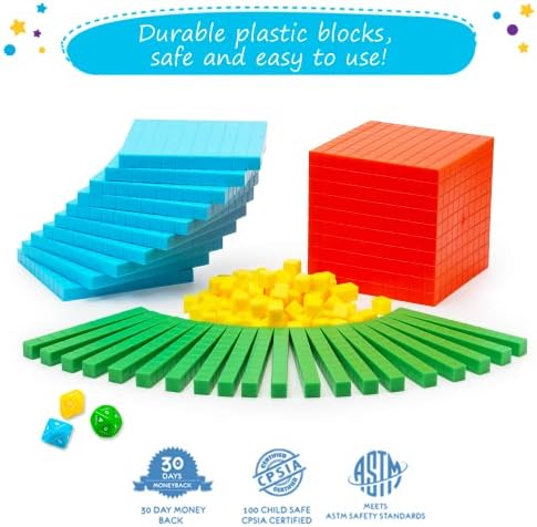 Simply magic 141 PCS Base Ten Blocks for Math - Place Value Number Cubes - Image 5