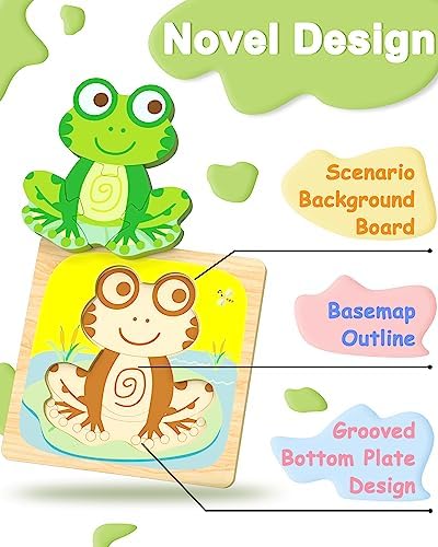 Benresive Wooden Toddler Puzzles, Montessori Toddler Toys for 1 2 Year Old - Image 6