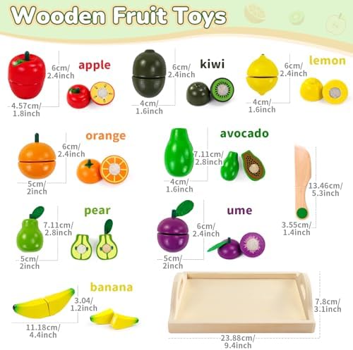 Wooden Play Food for Play Kitchen, Montessori Toys for 2 Year Olds - Image 6